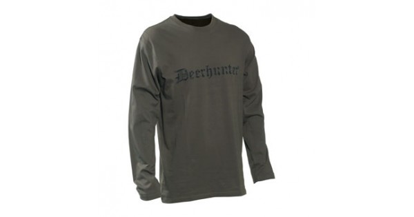 Deerhunter Logo T-Shirt 8839 Long Sleeved Bark Green 